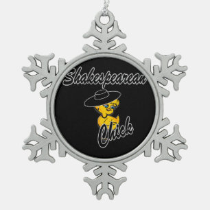 Shakespearean Chick #4 Snowflake Pewter Christmas Ornament