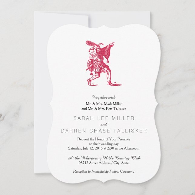 Shakespearean Jester Invitation (Front)