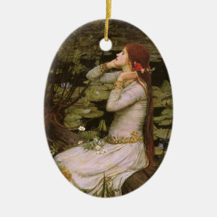 Shakespearean Ophelia: Romantic Victorian Era Art Ceramic Ornament