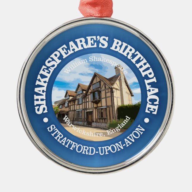 Shakespeare's Birthplace Metal Ornament (Front)