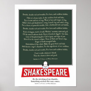 Shakespeare's MacBeth. witches incantation poster. Poster