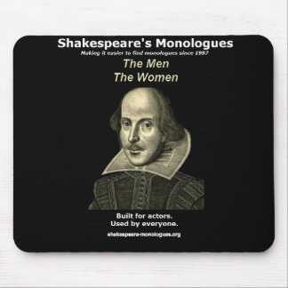 Shakespeare's Monologues Mousepad, Black Mouse Pad