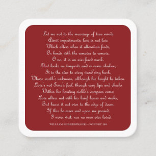 Shakespeare's Sonnet 116 Square Magnet Business Card