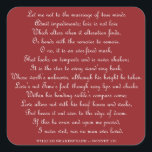 Shakespeare's Sonnet 116 Square Magnet Sticker<br><div class="desc">Celebrate timeless love with this beautifully scripted version of William Shakespeare’s Sonnet 116. Whether you’re a romantic at heart or a literature lover, this design captures the enduring truth of love that “alters not with his brief hours and weeks.” Rendered in elegant cursive, the entire sonnet flows across the sticker...</div>