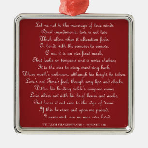 Shakespeare's Sonnet 116 Square ornament