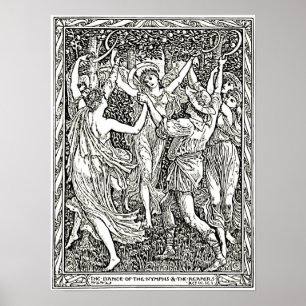 Shakespeare's Tempest Illustration Engraving Poster