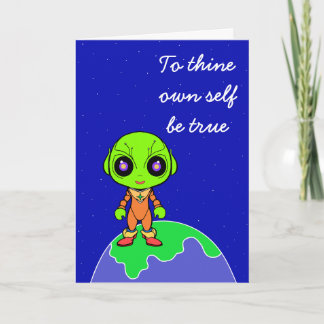 Shakespearian w/ Alien Birthday Card by Jo Images