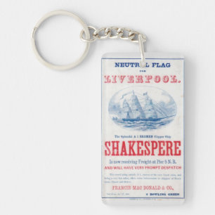 Shakespere Clipper sailing ship 1861 Key Ring