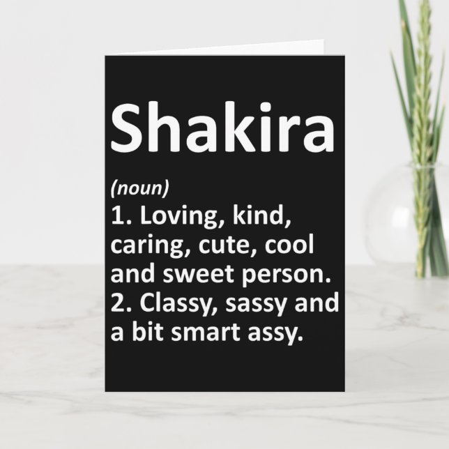 Shakira Definition Personalised Name Funny Birthda Card (Front)