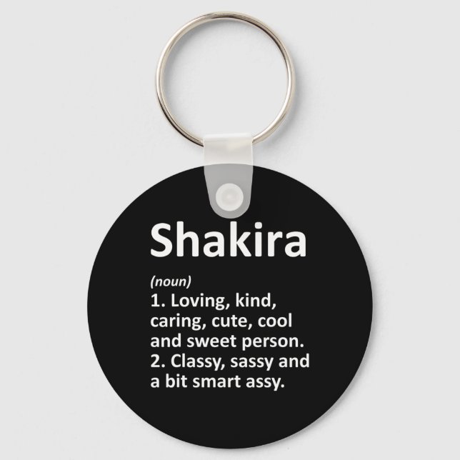 Shakira Definition Personalised Name Funny Birthda Key Ring (Front)