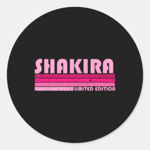 Shakira Name Personalised Retro Vintage 80s 90s Bi Classic Round Sticker