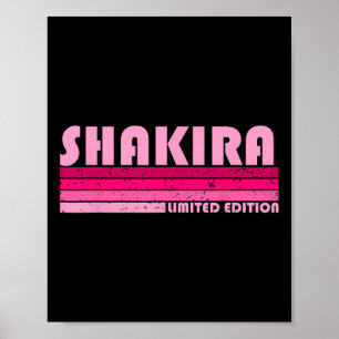 Shakira Name Personalised Retro Vintage 80s 90s Bi Poster