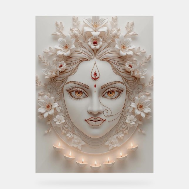 Shakti Within – Minimal Devi Illustration Acrylic Sign (Front)