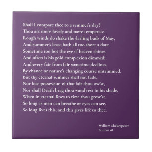 Shall I compare thee to a summer's day? sonnet 18 Ceramic Tile
