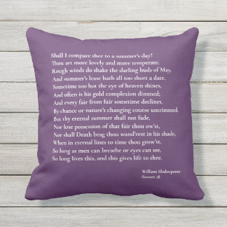 Shall I compare thee to a summer's day? sonnet 18 Cushion