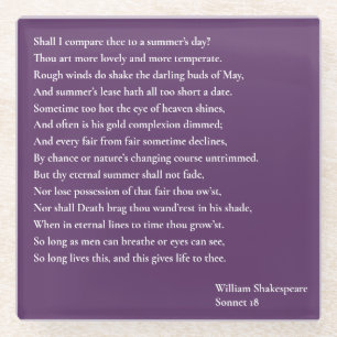 Shall I compare thee to a summer's day? sonnet 18 Glass Coaster