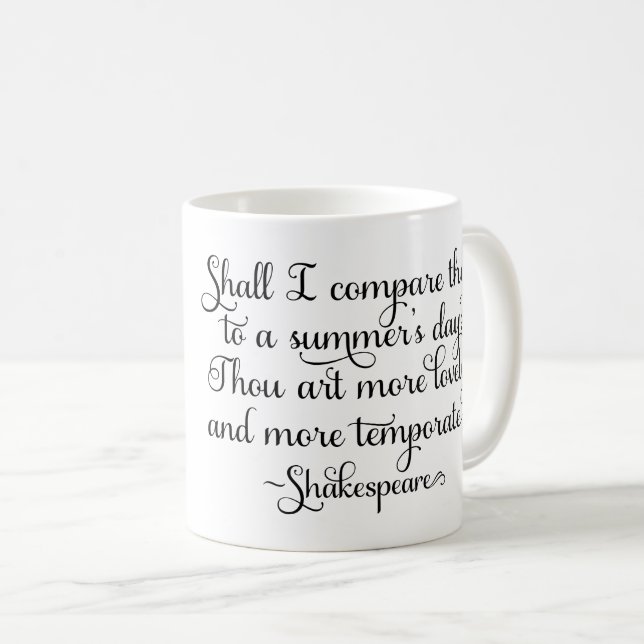 Shall I compare thee to summer's day - Shakespeare Coffee Mug (Front Right)
