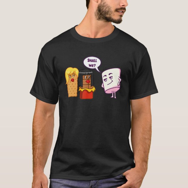 Shall We Suggestive S'mores Marshmallows Camping S T-Shirt (Front)