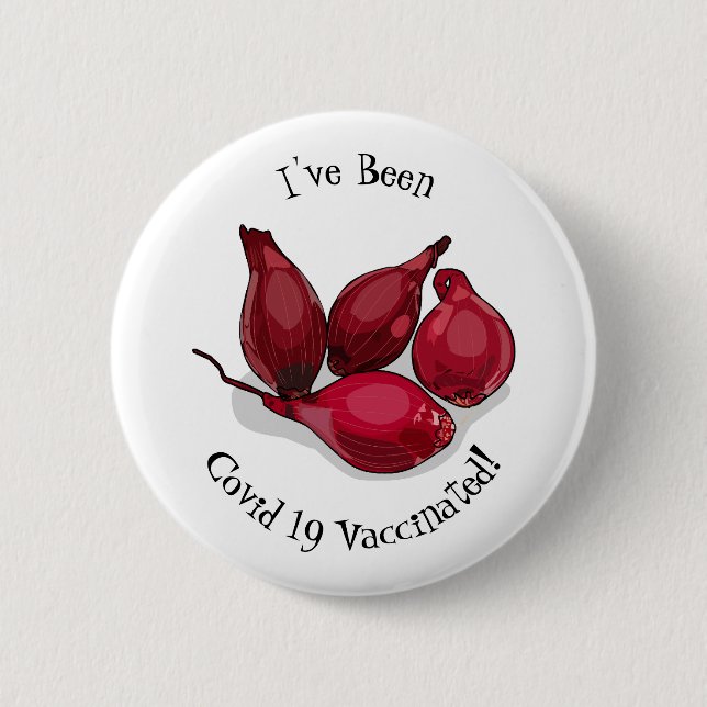 Shallot cartoon illustration 6 cm round badge (Front)