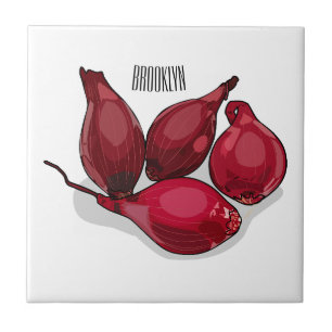 Shallot cartoon illustration ceramic tile