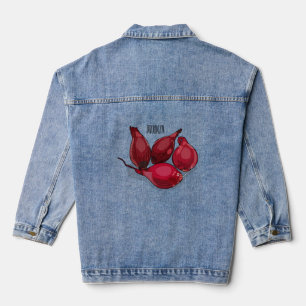 Shallot cartoon illustration denim jacket