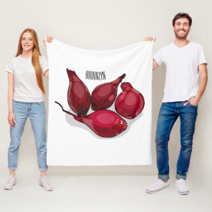 Shallot cartoon illustration fleece blanket