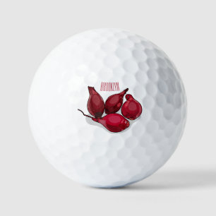 Shallot cartoon illustration golf balls