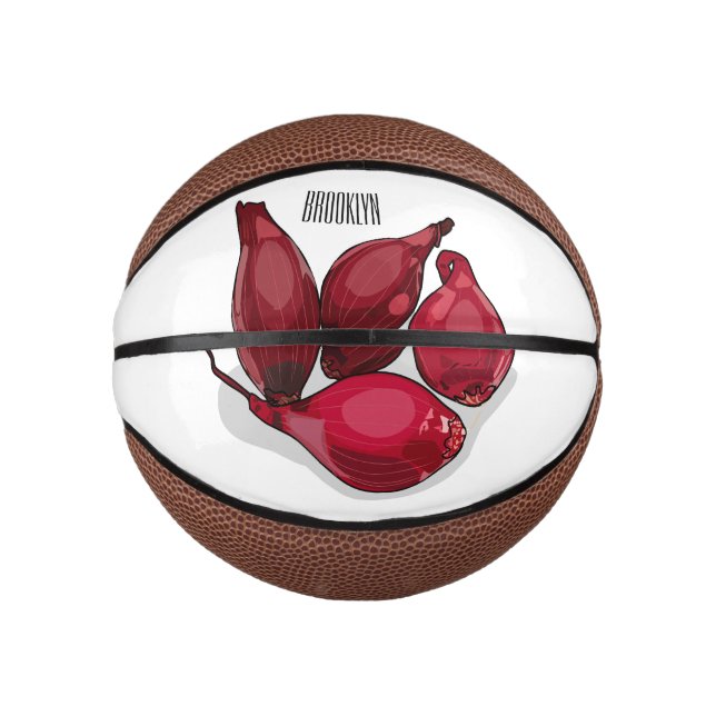 Shallot cartoon illustration mini basketball (Front)