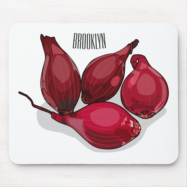 Shallot cartoon illustration mouse pad (Front)