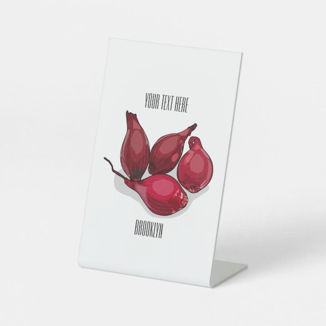 Shallot cartoon illustration pedestal sign (Front)