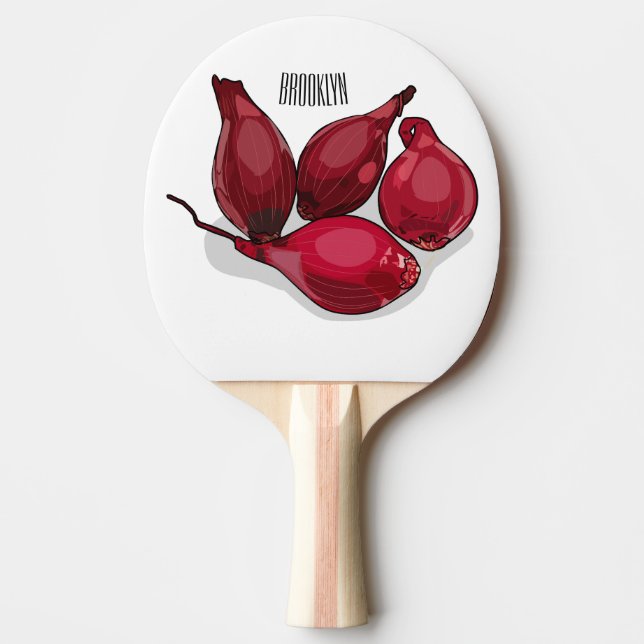 Shallot cartoon illustration ping pong paddle (Front)