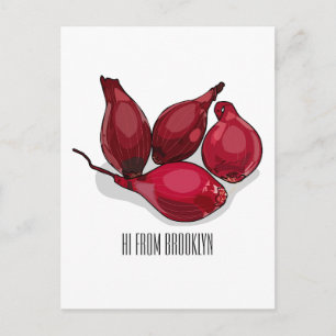 Shallot cartoon illustration postcard