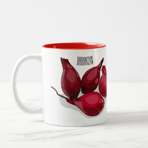 Shallot cartoon illustration Two-Tone coffee mug