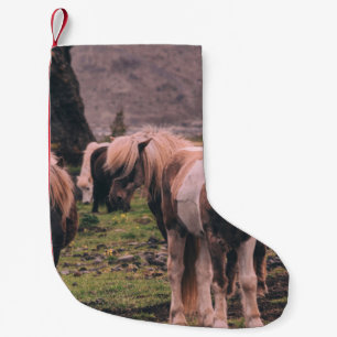 SHALLOW FOCUS PHOTOGRAPHY OF HORSES SMALL CHRISTMAS STOCKING