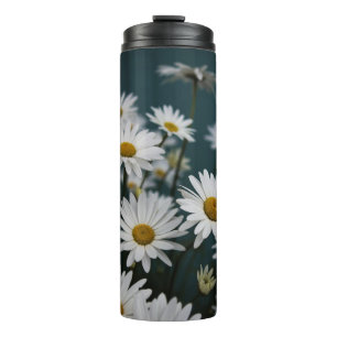 SHALLOW FOCUS PHOTOGRAPHY OF WHITE FLOWERS THERMAL TUMBLER
