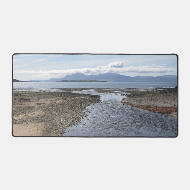 Shallow Stream Running into the Sea in Scotland Desk Mat (Front)