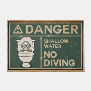 Shallow Water No Diving Funny Doormat
