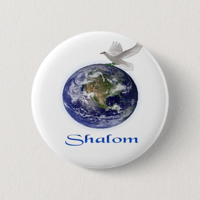 shalom 6 cm round badge (Front)