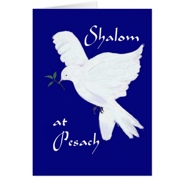 Shalom at Pesach!-White Peace Dove (Front)