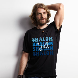 Shalom Blue and White Jewish Humour T-Shirt