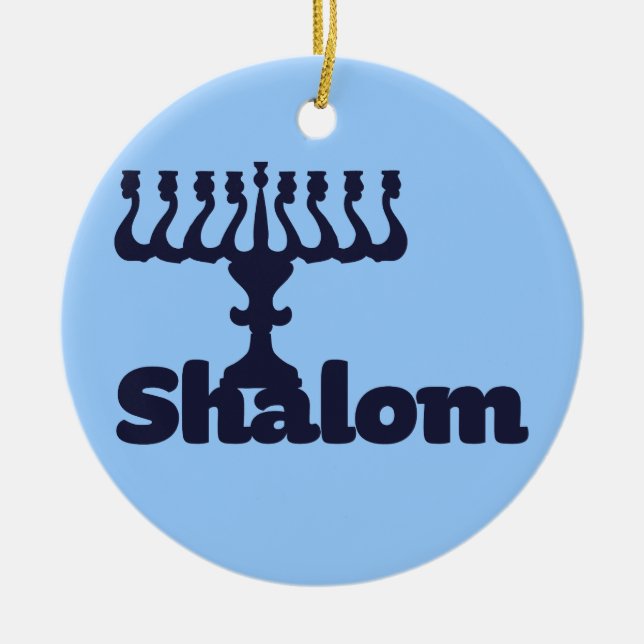 Shalom Ceramic Tree Decoration (Front)