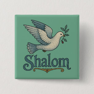 Shalom Dove Peace Earth 15 Cm Square Badge