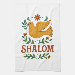 Shalom Dove Peace Earth Tea Towel