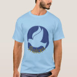 Shalom Dove T-Shirt<br><div class="desc">Gorgeous design featuring a blue dove in a circle with the text "Shalom" below it. Wonderful gift,  or to purchase for yourself.</div>
