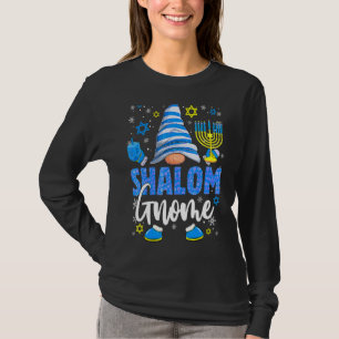 Shalom Gnome Menorah Dreidel Hanukkah Chanukah Jew T-Shirt