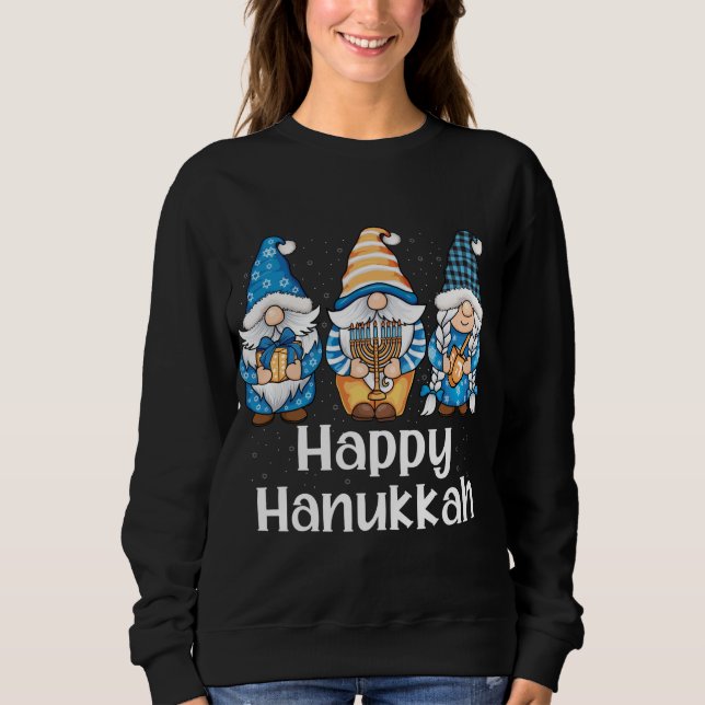 Shalom Gnomes Jew Hanukkah Chanukah Jewish Holiday Sweatshirt (Front)