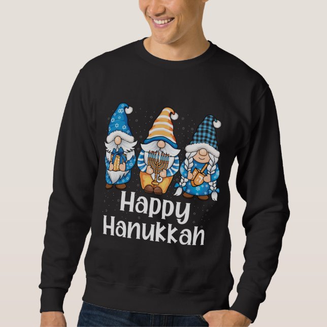 Shalom Gnomes Jew Hanukkah Chanukah Jewish Holiday Sweatshirt (Front)
