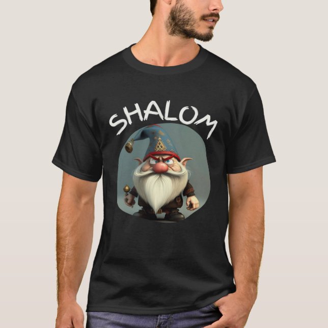 Shalom Gnomes  Jewish Gnome s Gnome Hebrew Christi T-Shirt (Front)