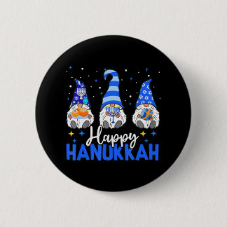 Shalom Gnomes Menorah Dreidel Hanukkah Chanukah 6 Cm Round Badge