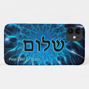 Shalom On Blue Fractal iPhone 11 Case